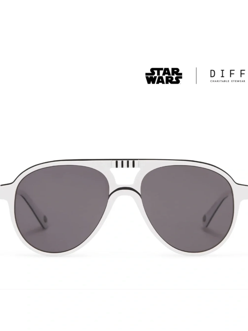 Diff Eyewear White Frame Sunglasses with Black Lenses